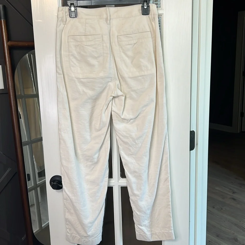 J CREW Ivory Patch Pocket Cotton Pants Size 0